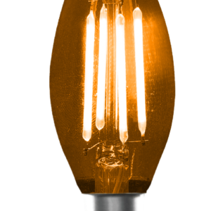 Bombillo Led Filamento E14 Vela - 5W NARANJA